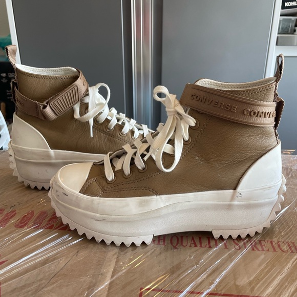 Converse High-Top Sneakers in Brown and White - Picture 3 of 5